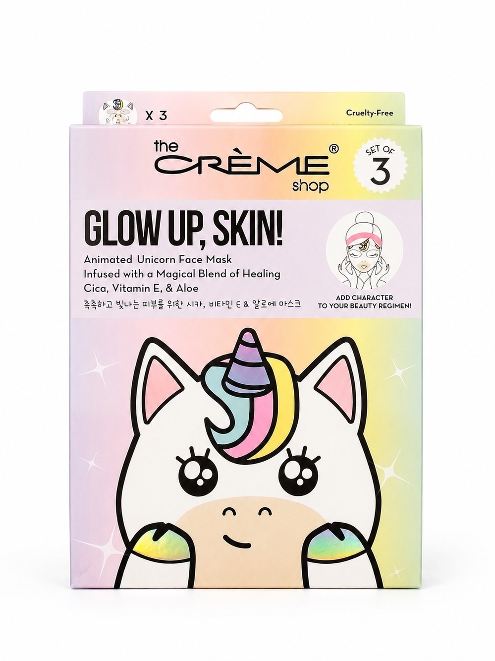 The Crème Shop Glow Up, Skin! Unicorn Face Mask – Pastel Multicolor